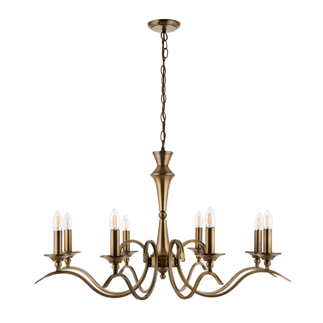 Endon Lighting - KORA-8AB - Endon Lighting KORA-8AB Kora Indoor Pendant Light Antique brass plate Dimmable