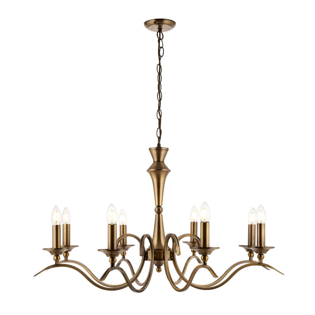 Endon Lighting - KORA-8AB - Endon Lighting KORA-8AB Kora Indoor Pendant Light Antique brass plate Dimmable