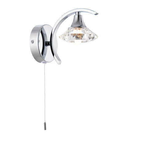 Endon Lighting - LANGELLA-1WBCH - Endon Lighting LANGELLA-1WBCH Langella Indoor Wall Light Chrome plate & clear crystal Dimmable