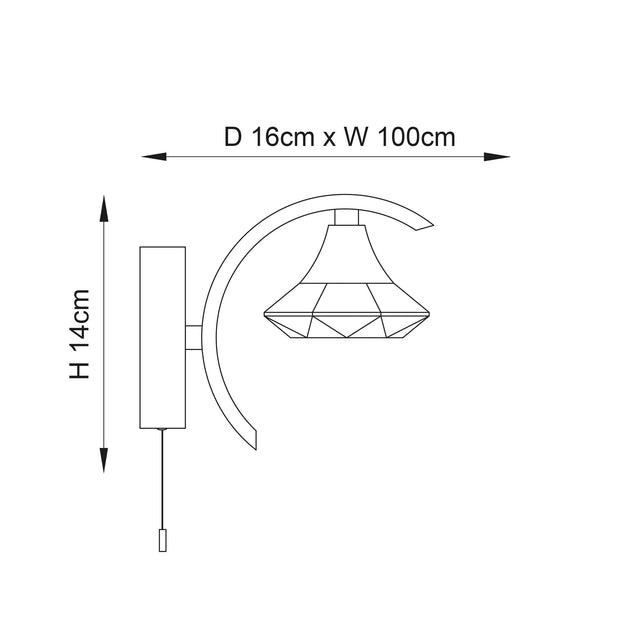 Endon Lighting - LANGELLA-1WBCH - Endon Lighting LANGELLA-1WBCH Langella Indoor Wall Light Chrome plate & clear crystal Dimmable