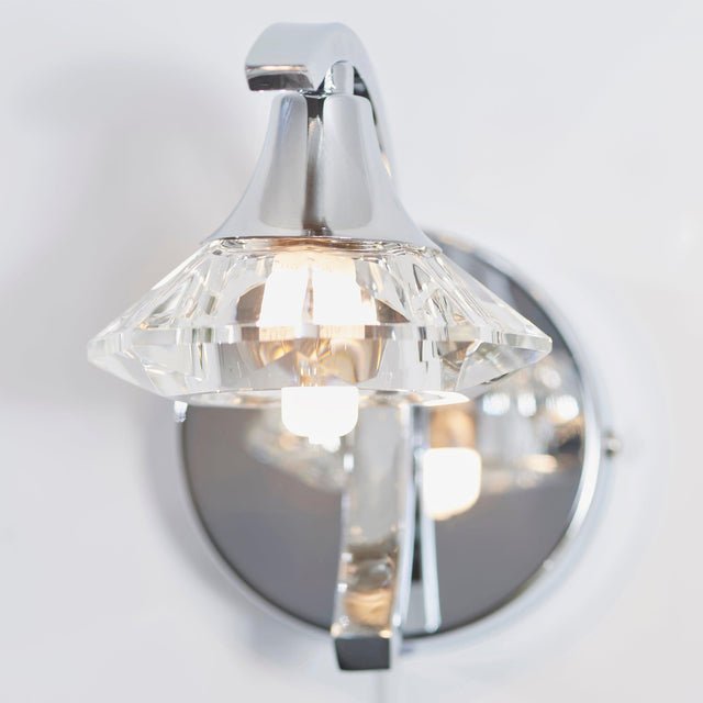 Endon Lighting - LANGELLA-1WBCH - Endon Lighting LANGELLA-1WBCH Langella Indoor Wall Light Chrome plate & clear crystal Dimmable