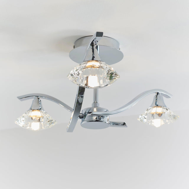 Endon Lighting - LANGELLA-3CH - Semi flush Light