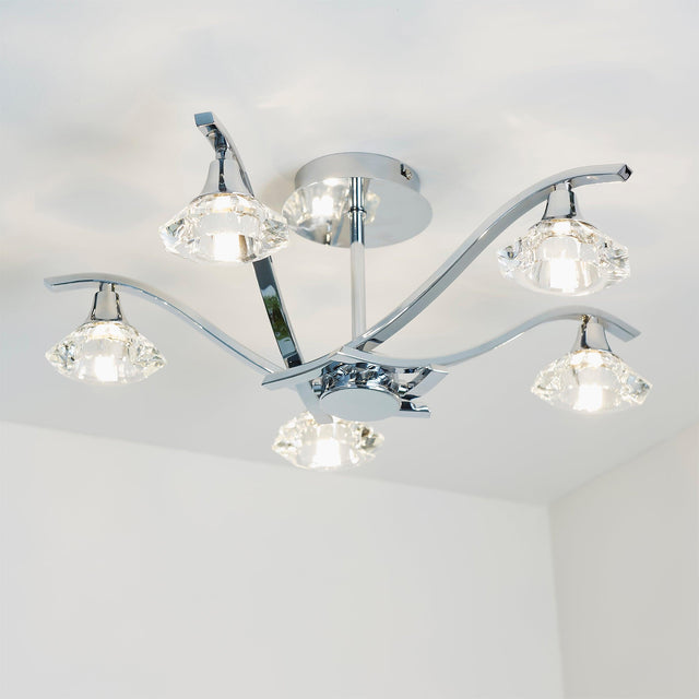 Endon Lighting - LANGELLA-5CH - Semi flush Light