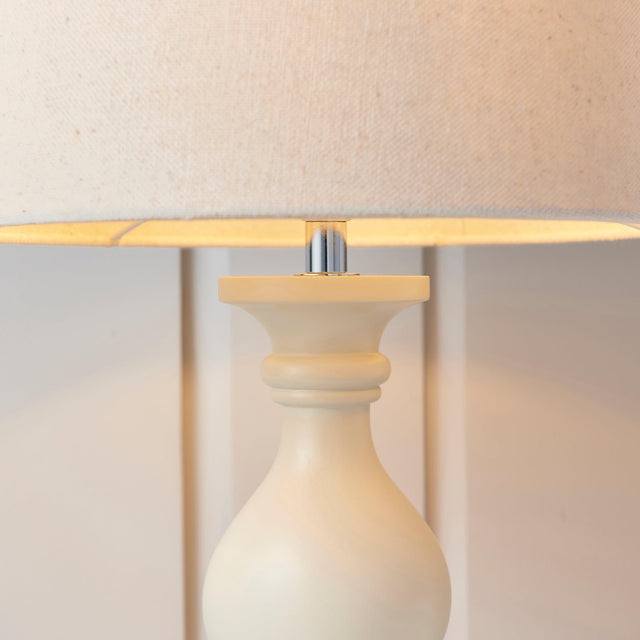 Endon Lighting - MARSHAM-TLIV - Endon Lighting MARSHAM-TLIV Marsham Indoor Table Lamps Ivory painted wood & ivory fabric Non-dimmable