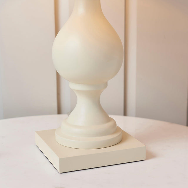 Endon Lighting - MARSHAM-TLIV - Endon Lighting MARSHAM-TLIV Marsham Indoor Table Lamps Ivory painted wood & ivory fabric Non-dimmable