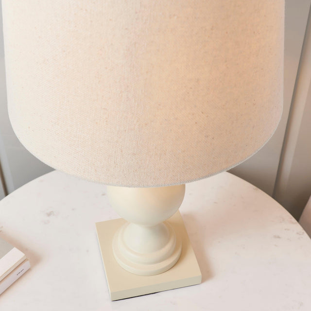 Endon Lighting - MARSHAM-TLIV - Endon Lighting MARSHAM-TLIV Marsham Indoor Table Lamps Ivory painted wood & ivory fabric Non-dimmable