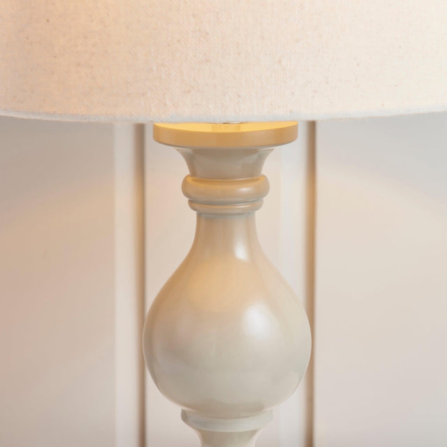 Endon Lighting - MARSHAM-TLTA - Endon Lighting MARSHAM-TLTA Marsham Indoor Table Lamps Taupe painted wood & ivory fabric Non-dimmable