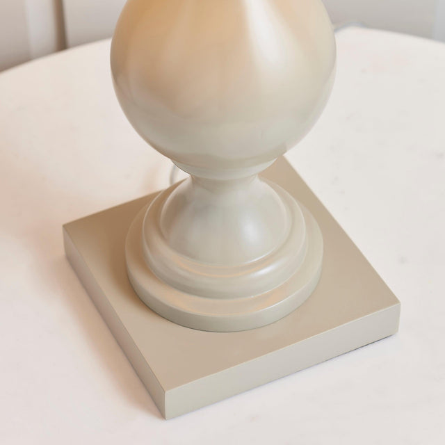 Endon Lighting - MARSHAM-TLTA - Endon Lighting MARSHAM-TLTA Marsham Indoor Table Lamps Taupe painted wood & ivory fabric Non-dimmable