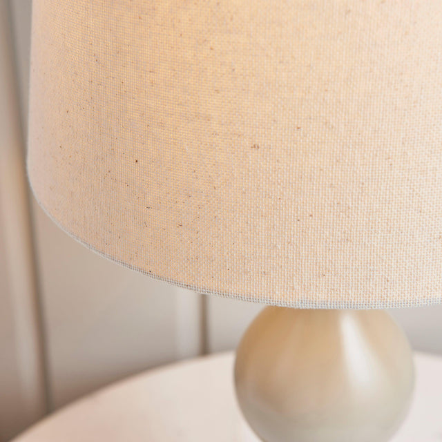 Endon Lighting - MARSHAM-TLTA - Endon Lighting MARSHAM-TLTA Marsham Indoor Table Lamps Taupe painted wood & ivory fabric Non-dimmable