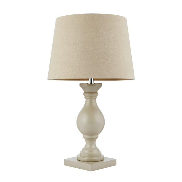 Endon Lighting - MARSHAM-TLTA - Endon Lighting MARSHAM-TLTA Marsham Indoor Table Lamps Taupe painted wood & ivory fabric Non-dimmable