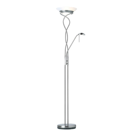 Endon Lighting - MONACO-SC - Endon Lighting MONACO-SC Monaco Indoor Floor Lamps Satin chrome plate & frosted glass Dimmer included