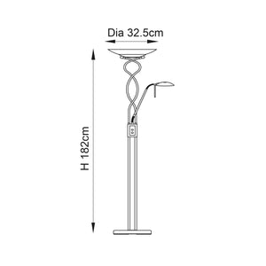 Endon Lighting - MONACO-SC - Endon Lighting MONACO-SC Monaco Indoor Floor Lamps Satin chrome plate & frosted glass Dimmer included