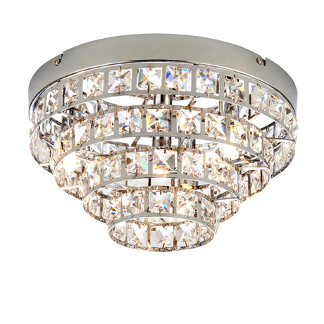 Endon Lighting - MOTOWN-4CH - Endon Lighting MOTOWN-4CH Motown Indoor Flush Light Chrome plate & clear crystal Dimmable