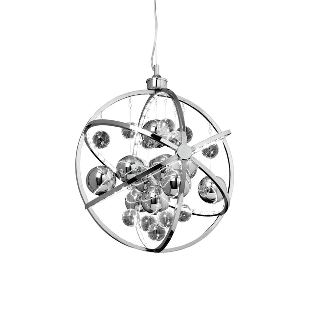 Endon Lighting - MUNI-CH - Endon Lighting MUNI-CH Muni Indoor Pendant Light Chrome plate with clear & chrome glass Non-dimmable