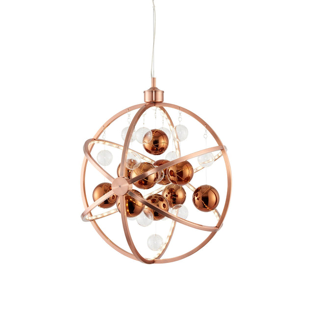 Endon Lighting - MUNI-CO - Endon Lighting MUNI-CO Muni Indoor Pendant Light Copper plate with clear & copper glass Non-dimmable