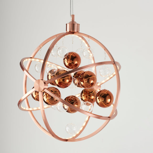 Endon Lighting - MUNI-CO - Endon Lighting MUNI-CO Muni Indoor Pendant Light Copper plate with clear & copper glass Non-dimmable