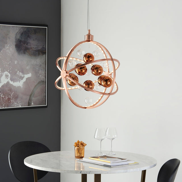 Endon Lighting - MUNI-CO - Endon Lighting MUNI-CO Muni Indoor Pendant Light Copper plate with clear & copper glass Non-dimmable