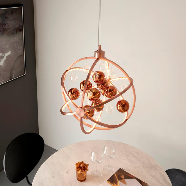 Endon Lighting - MUNI-CO - Endon Lighting MUNI-CO Muni Indoor Pendant Light Copper plate with clear & copper glass Non-dimmable