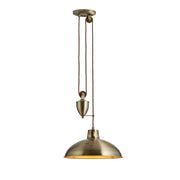 Endon Lighting - POLKA-AB - Endon Lighting POLKA-AB Polka Indoor Pendant Light Antique brass plate Dimmable