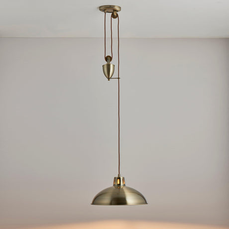 Endon Lighting - POLKA-AB - Endon Lighting POLKA-AB Polka Indoor Pendant Light Antique brass plate Dimmable