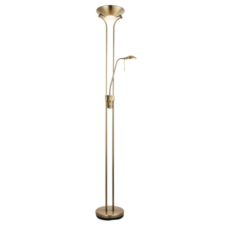 Endon Lighting - ROME-AN - Endon Lighting ROME-AN Rome Indoor Floor Lamps Antique brass plate & opal glass Dimmer included
