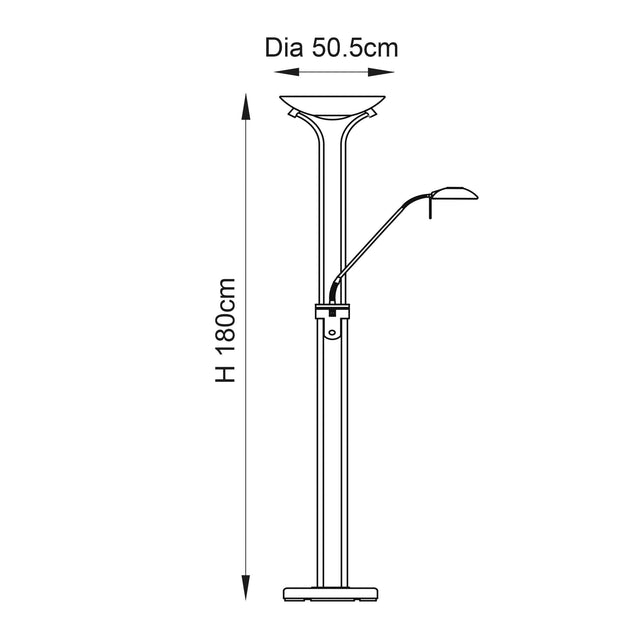 Endon Lighting - ROME-AN - Endon Lighting ROME-AN Rome Indoor Floor Lamps Antique brass plate & opal glass Dimmer included