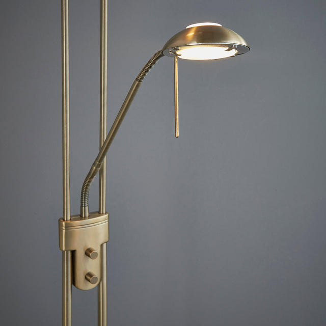 Endon Lighting - ROME-AN - Endon Lighting ROME-AN Rome Indoor Floor Lamps Antique brass plate & opal glass Dimmer included