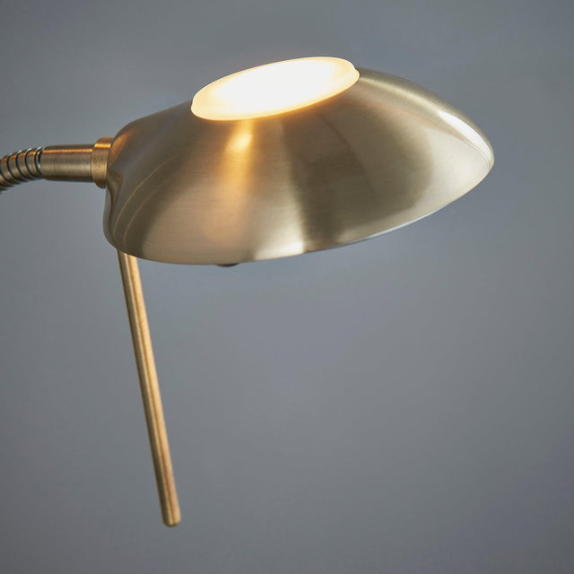 Endon Lighting - ROME-AN - Endon Lighting ROME-AN Rome Indoor Floor Lamps Antique brass plate & opal glass Dimmer included