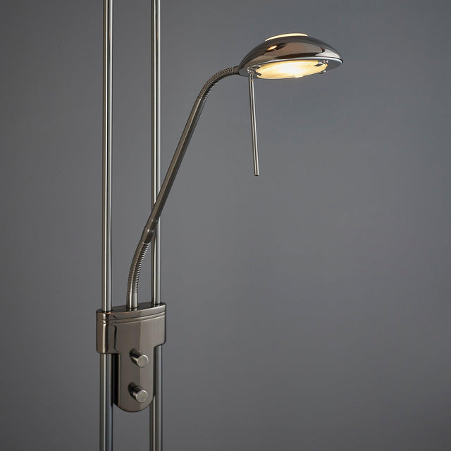 Endon Lighting - ROME-BC - Endon Lighting ROME-BC Rome Indoor Floor Lamps Black chrome plate & opal glass Dimmer included