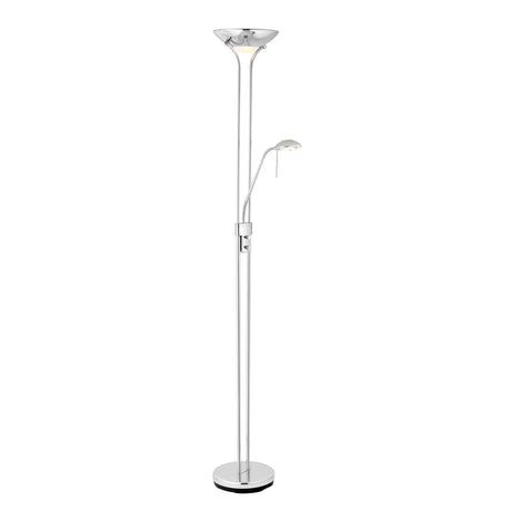 Endon Lighting - ROME-CH - Endon Lighting ROME-CH Rome Indoor Floor Lamps Chrome plate & opal glass Dimmer included