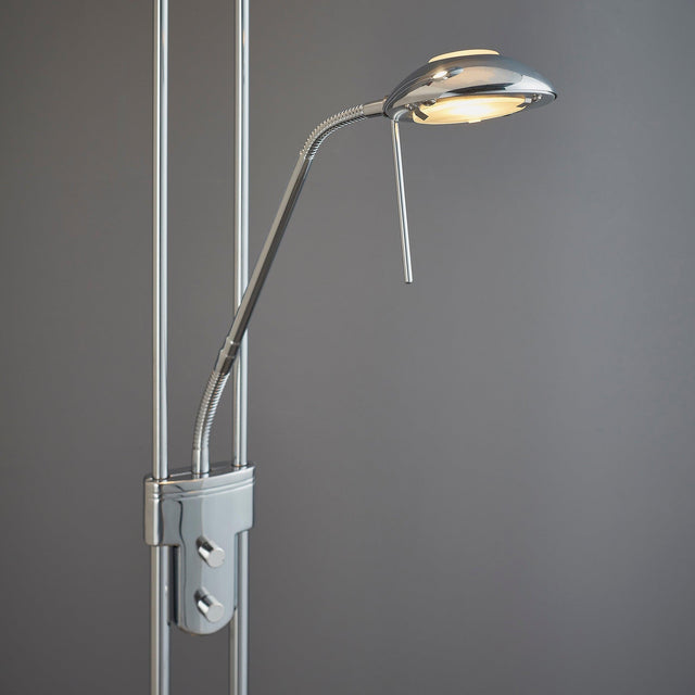 Endon Lighting - ROME-CH - Endon Lighting ROME-CH Rome Indoor Floor Lamps Chrome plate & opal glass Dimmer included