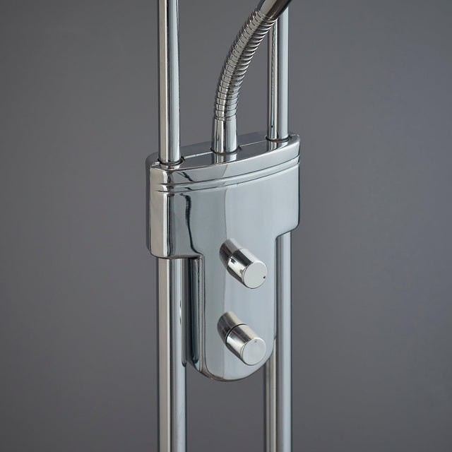 Endon Lighting - ROME-CH - Endon Lighting ROME-CH Rome Indoor Floor Lamps Chrome plate & opal glass Dimmer included