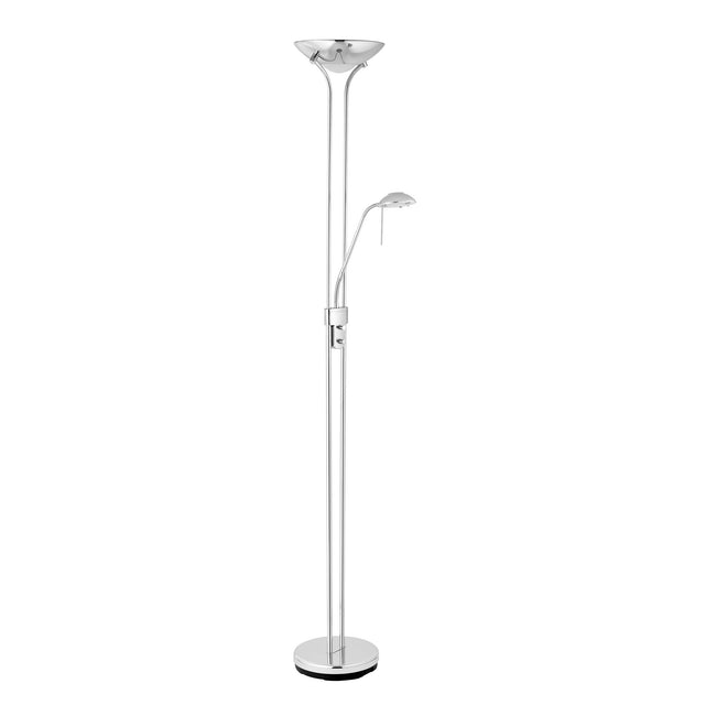 Endon Lighting - ROME-CH - Endon Lighting ROME-CH Rome Indoor Floor Lamps Chrome plate & opal glass Dimmer included