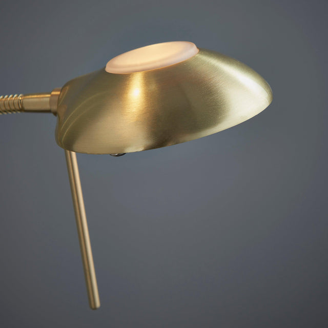 Endon Lighting - ROME-SB - Endon Lighting ROME-SB Rome Indoor Floor Lamps Satin brass plate & opal glass Dimmer included