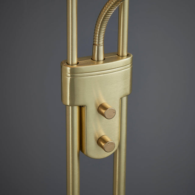 Endon Lighting - ROME-SB - Endon Lighting ROME-SB Rome Indoor Floor Lamps Satin brass plate & opal glass Dimmer included