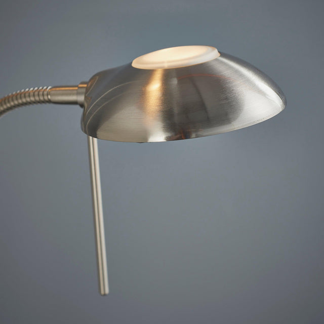 Endon Lighting - ROME-SC - Endon Lighting ROME-SC Rome Indoor Floor Lamps Satin chrome plate & opal glass Dimmer included