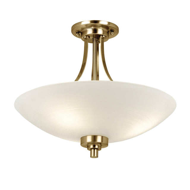 Endon Lighting - WELLES-3AB - Endon Lighting WELLES-3AB Welles Indoor Flush Light Antique brass plate & white glass Dimmable