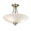 Endon Lighting - WELLES-3SC - Endon Lighting WELLES-3SC Welles Indoor Flush Light Satin chrome plate & white glass Dimmable