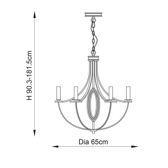 Endon Lighting - WHISTLE-6NI - Endon Lighting WHISTLE-6NI Whistle Indoor Pendant Light Nickel plate Dimmable