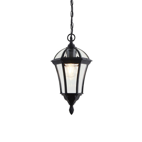 Endon Lighting - YG-3503 - Endon Lighting YG-3503 Drayton Outdoor Pendant Light Textured black & clear glass Dimmable