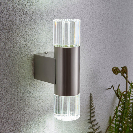 Endon Lighting - YG-7501 - Endon Lighting YG-7501 Grant Outdoor Wall Light Polished stainless steel & clear crystal Non-dimmable