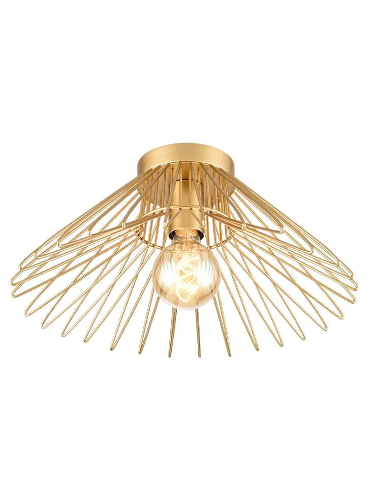 Franklite - CF5815 - Franklite CF5815 Ceiling Flush Thatch Flush Fitting Gold