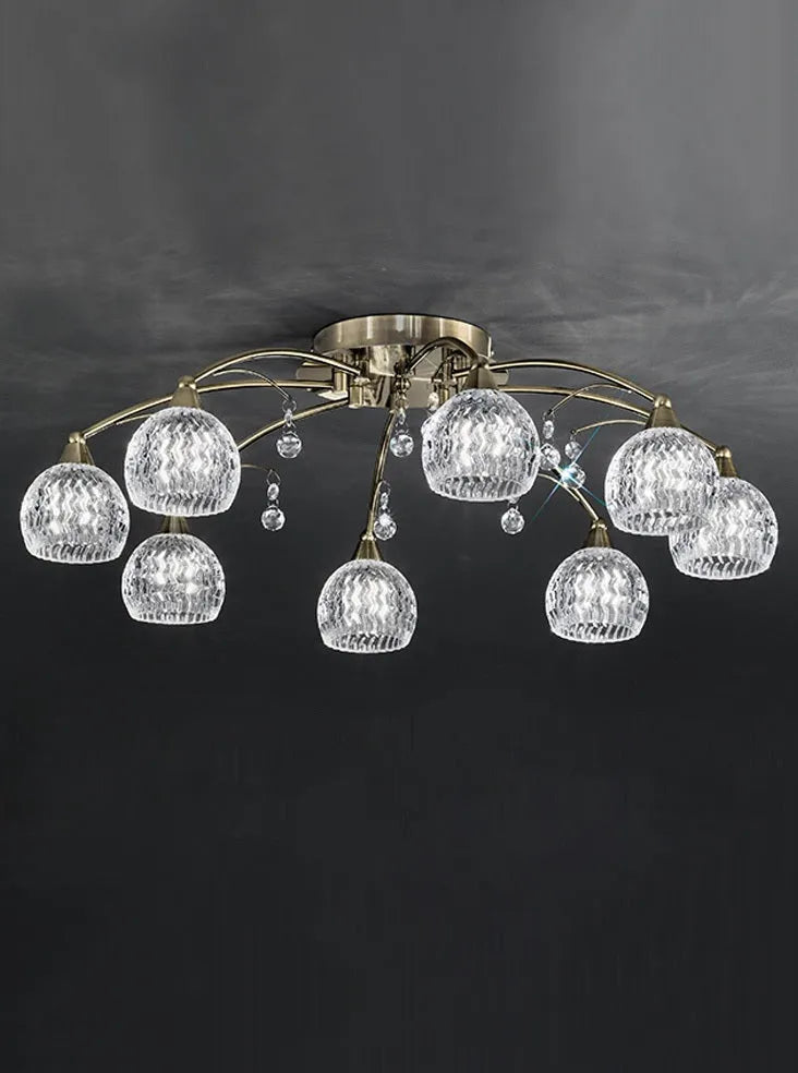 Franklite - FL2296/8 - Franklite FL2296/8 Ceiling Flush Jura 8 light Fitting