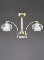 Franklite - FL2335/3 - Franklite FL2335/3 Ripple 3 Light Ceiling Fi tting