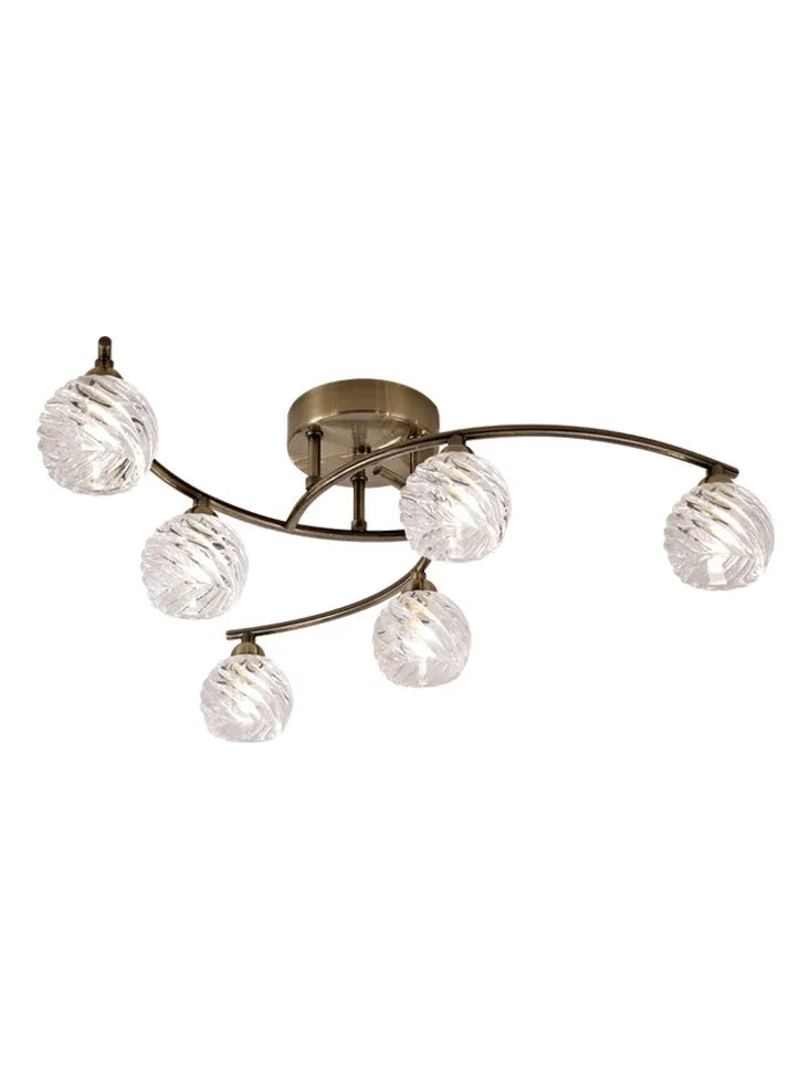 Franklite - FL2358/6 - Franklite FL2358/6 Ceiling Flush Vortex 6 light Fitting