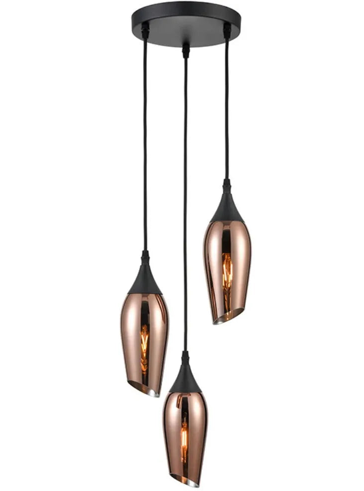 Franklite - FL2420-3/347 - Franklite FL2420-3/347 Pendant Taper 3 light Spreader Copper