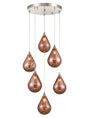 Franklite - FL2453-6/357 - Franklite FL2453-6/357 Pendant Perry 6 Light Spreader in satin nickel with copper glass