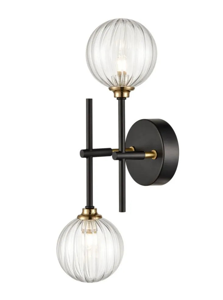 Franklite - FL2463-2 - Franklite FL2463-2 Abstraction 2lt Fitting Black and Brass