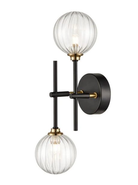 Franklite - FL2463-2 - Franklite FL2463-2 Ceiling / Wall Abstraction 2lt Fitting Black and Brass