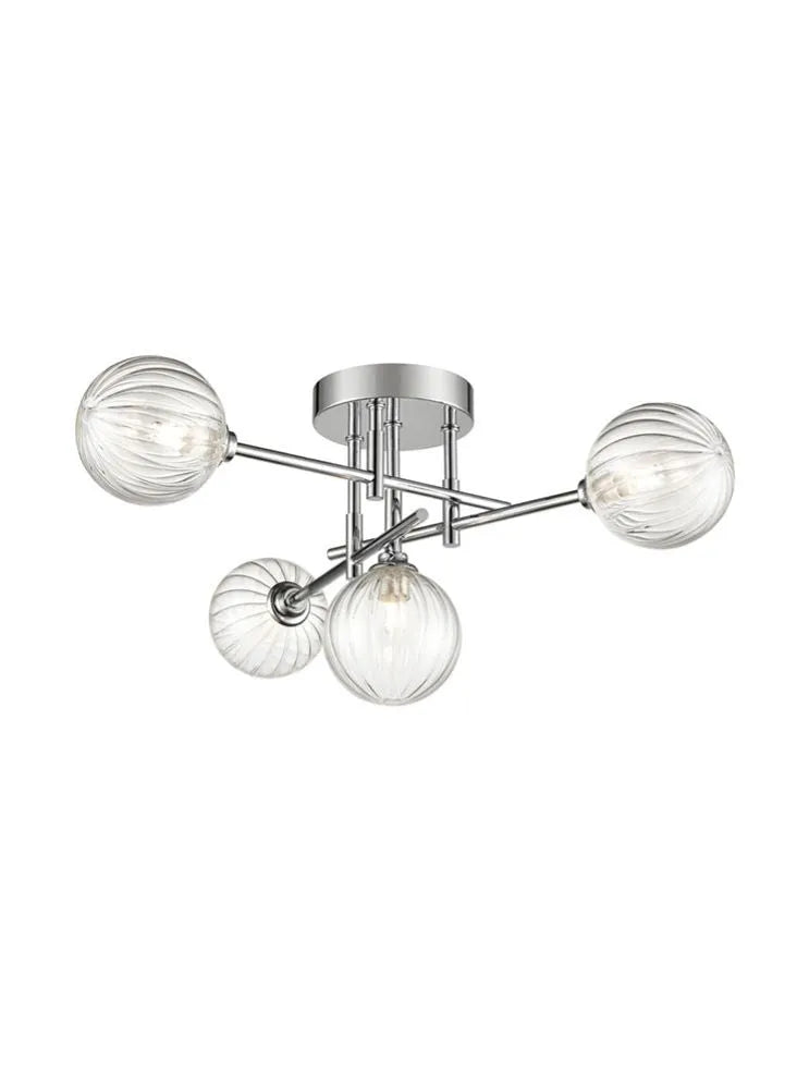 Franklite - FL2464-4 - Franklite FL2464-4 Ceiling Flush Abstraction 4lt Fitting Chrome